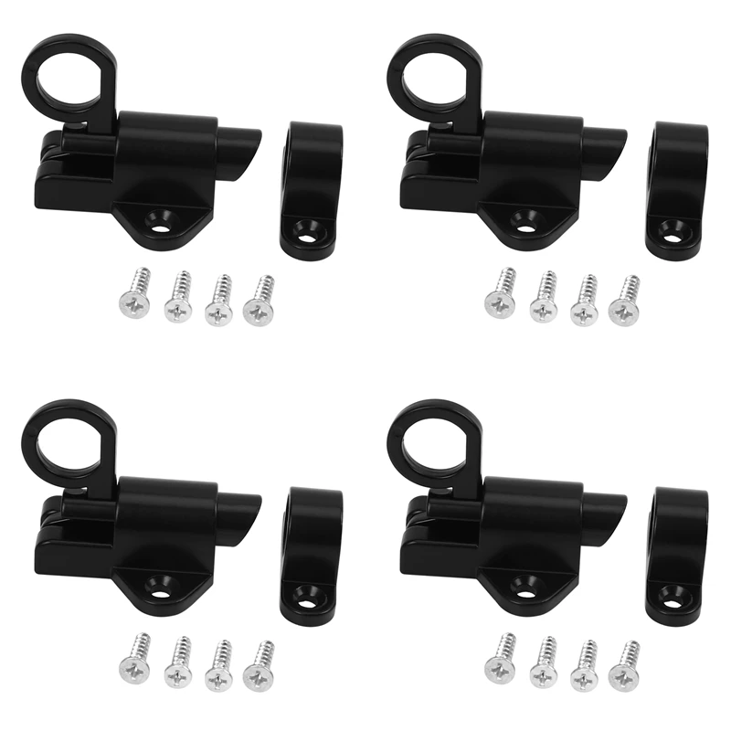 4X Aluminum Alloy Security Automatic Window Gate Lock Spring Bounce Door Bolt Latch, Black