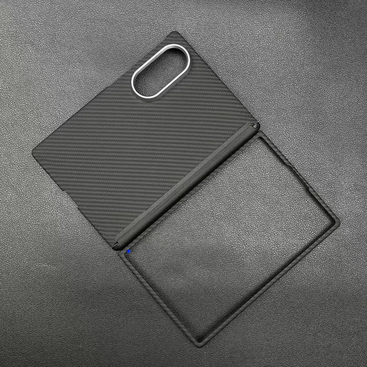 For Samsung Galaxy Z Fold 8 Kevlar Case with Front Cover Hinge Protection Magnetic Carbon Fiber Slim Anti-Drop Shockproof Cover