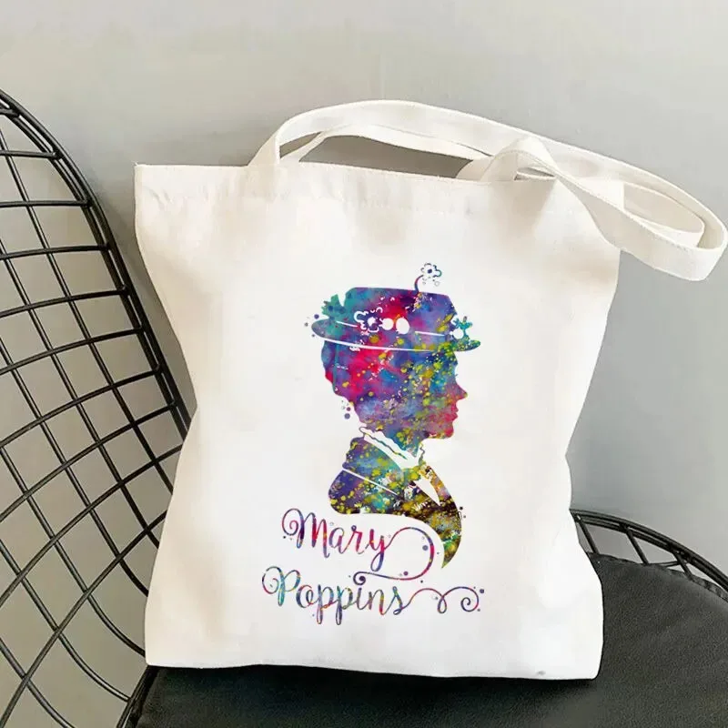 Bolso de mano para mujer, bolso de mano Harajuku, regalo de moda para profesores, bolsos de hombro de viaje para playa, bolso elegante Mary Poppins Kawaii