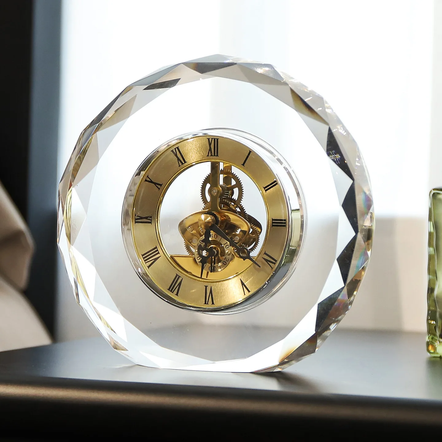

Zml high-end crystal clock ornament - tabletop clock, stylish mantel clock, living room & office desktop decoration