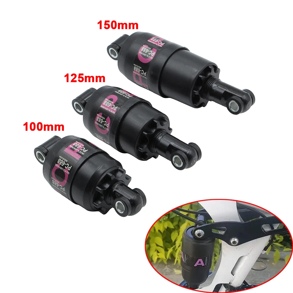 Amortiguador trasero para bicicleta de montaña, amortiguador para patinete eléctrico de 100mm/125mm/150mm, amortiguador de resorte de aceite para bicicleta de montaña