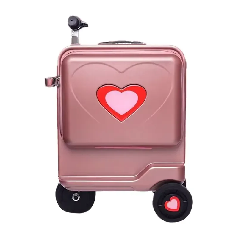 Smart Rideable Electric Suitcase 20-Inch Cartoon Heart-Shaped Travel Carry-On Sit-On Mobility Luggage Made in China