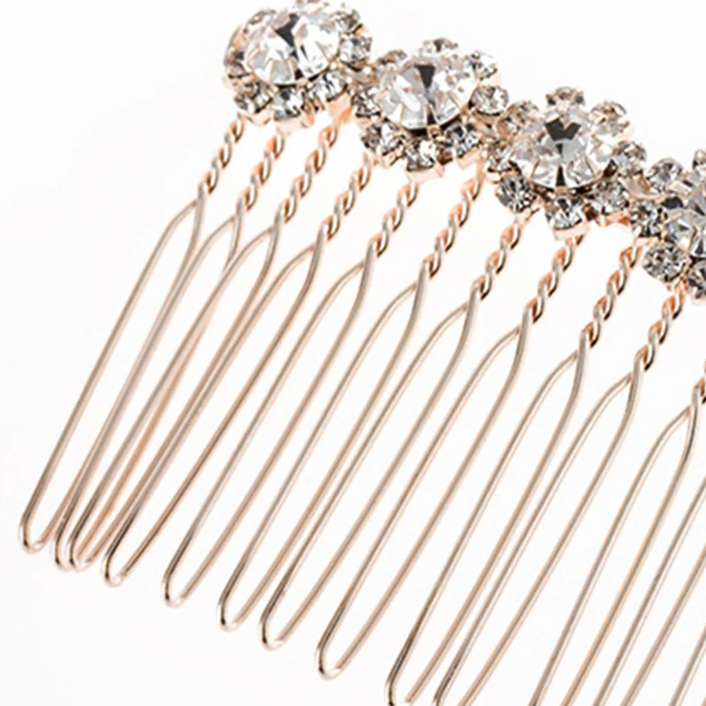 

4Pcs Rhinestone Sunflower Hair Insert Comb Elegant Headdress for Wedding Party Hair Accessories Bang Comb Rhinestone Headdress