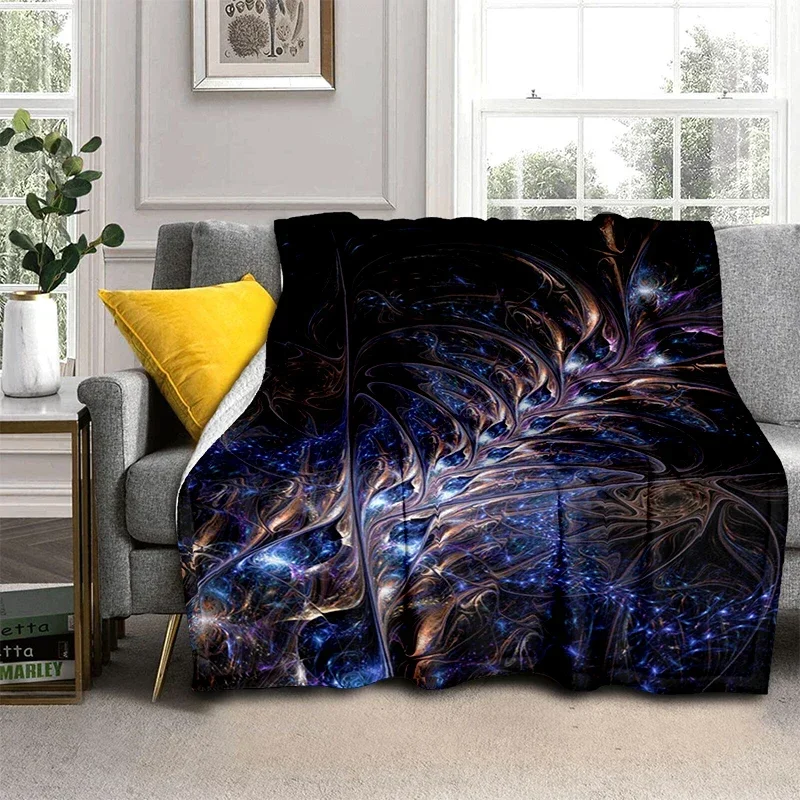 

Colorful Magical Fantasy Abstract Art Blanket Flannel Soft Sofa Bed Throwing Blankets Printed Duvet Gift Printed Modern