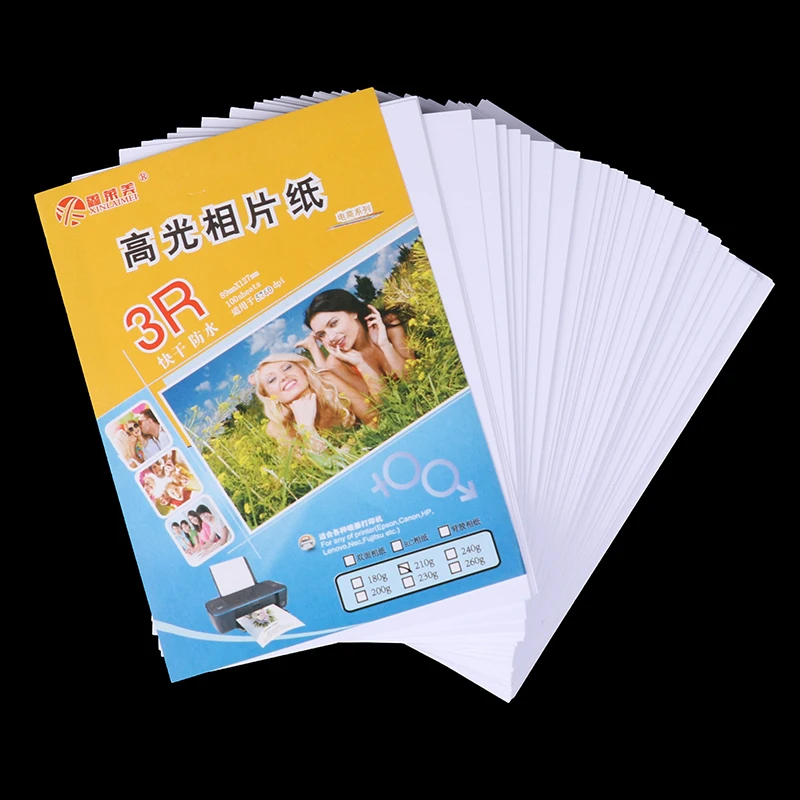 100Pcs Clear Image Glossy 3R Photo Paper For Inkjet Printers Photographic Graphics Output