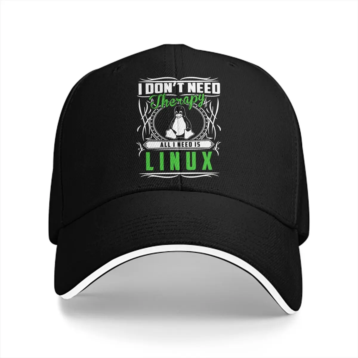 Washed Men's Baseball Cap I Don't Need Therapy Trucker Snapback Caps Dad Hat Linux Operating System Golf Hats