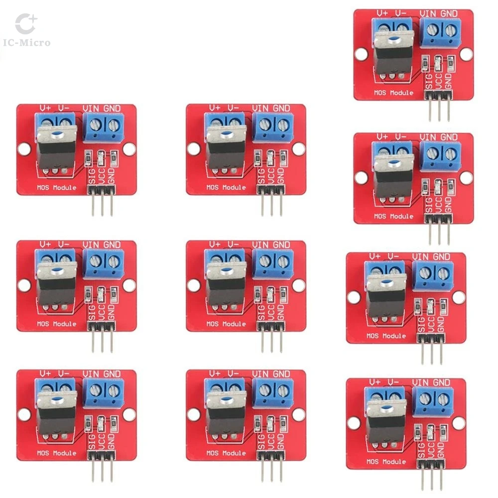 Módulo Driver MOSFET IRF520 XCW 0-24V para Arduino MCU ARM Raspberry Pi - 1-10 Peças