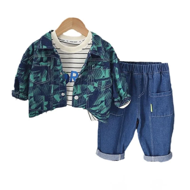 

New Spring Autumn Fashion Baby Girls Clothes Suit Children Boys Jacket T-Shirt Pants 3Pcs/Sets Toddler Costume Kids Tracksuits