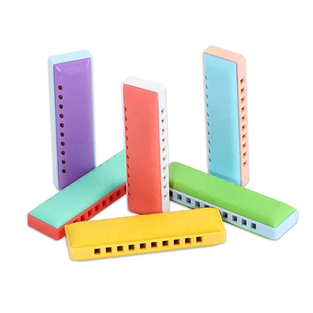 10 Holes High Quality Harmonica Mouth Organ Orange C Tune Plastic Colorful Wonderful Music Beginner Children Gift