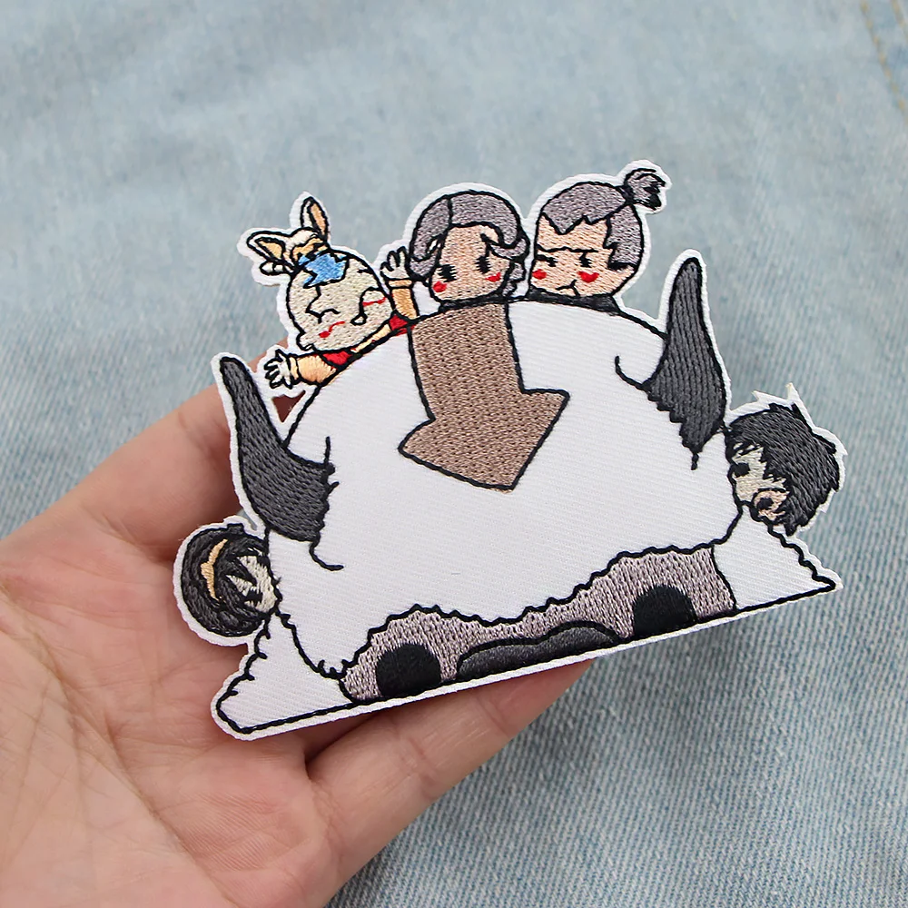 만화 애니메이션 자수 패치 의류용 열접착 패치 재킷용 바느질 DIY 스티커