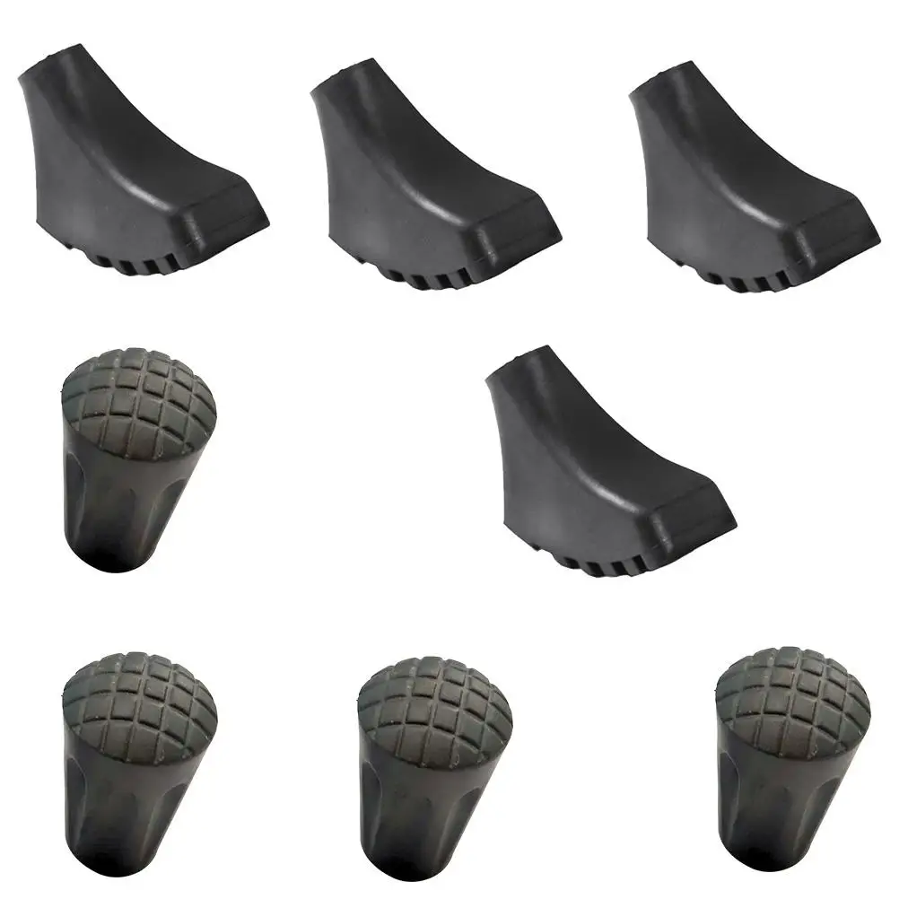 Protecteurs de pointe de poteau de Trekking, 8 pièces, couvre-canne de marche, pieds sans béquille, coussinets antidérapants, plastique Compact léger