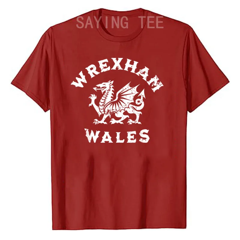 

Wrexham Wales Welsh Dragon Flag Vintage T-Shirt Humor Funny Graphic Tee Short Sleeve Blouses Wrexham Wales Cymru Novelty Gifts