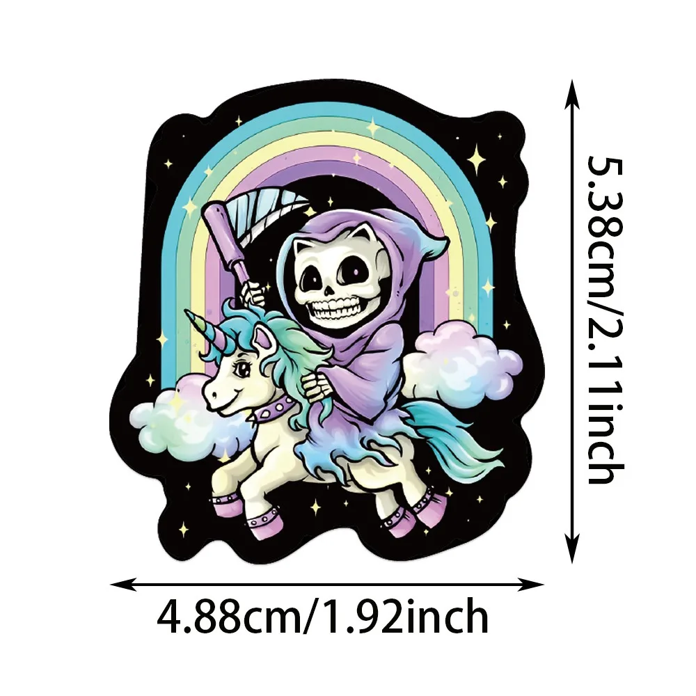 56pcs Halloween Skeleton Cartoon Gothic Stickers Aesthetic Phone Wall Scrapbook Motorcycle Waterproof Sticker for Kids Toy Gifts