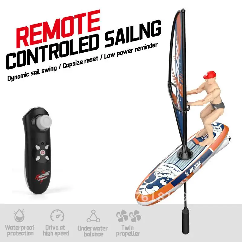 Nueva vela teledirigida, surf competitivo, remo, conducción de alta y baja velocidad, impermeable equilibrado, barco de juguete iluminado
