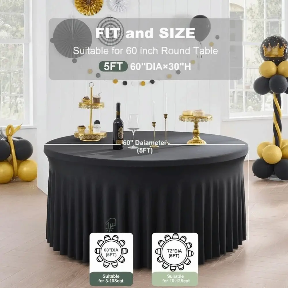 

Многоразовая круглая скатерть без складок, устойчивая к пятнам, с эластичной оборкой, плиссированная, с рюшами