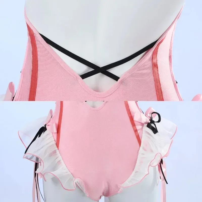 Нарака: Bladepoint Feria Shen Косплей Костюм Розовый Купальник Feria Боди и аксессуары Наряд