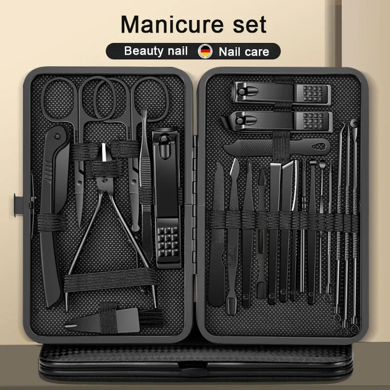 8/12/15/20/24 pezzi frese per manicure tagliaunghie set per uso domestico in acciaio inossidabile cucchiaio per orecchie forbici per pedicure strumento per la bellezza