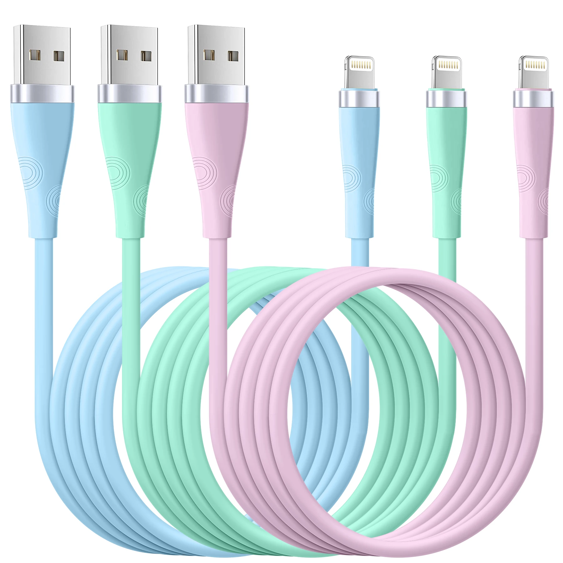 

3A USB Fast Charging Cable For iPhone 14 11 12 13 Pro X XS Max 6 7 8 Plus SE iPad Cord Phone Charger Data Wire 1.8M 2.8M