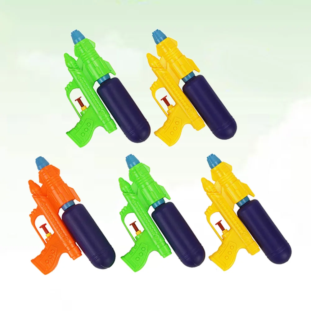 ชุดปืนฉีดน้ำเด็ก 5 ชิ้น วัสดุพลาสติกคุณภาพดี สำหรับเล่นสนุกในสระน้ำ ชายหาด ฤดูร้อน เสริมสร้างปฏิสัมพันธ์ทางสังคมและจินตนาการ
