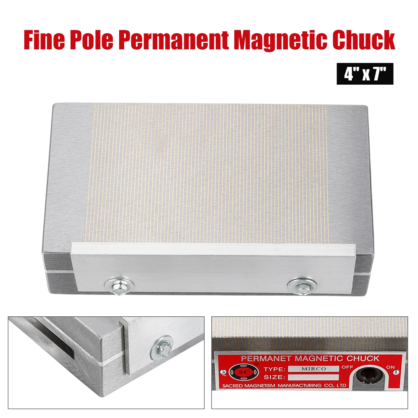 Imagem -06 - Permanent Magnetic Chuck Usinagem Workholding Machine Kits Pólo Fino x 7