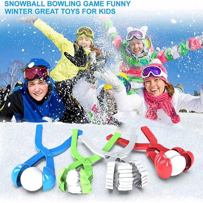 4 Pack Snowball Maker Toys For Kids Snowball Maker Tool With Handle For Snow Ball Fights, Snow Toys Kids Snow Ball Clips