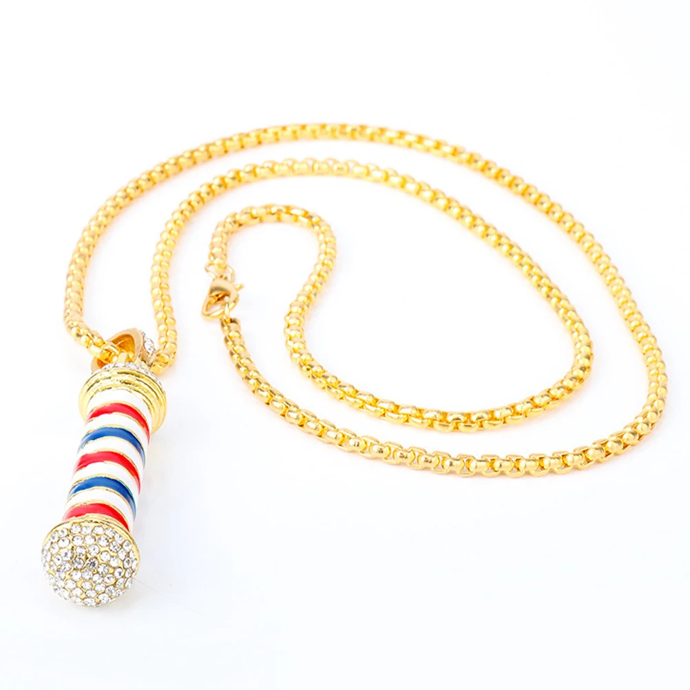 

Turning Light Necklace Suitcase Decoration Men Barber Keychain Tool Exquisite Hairdresser Alloy Bag Hanging