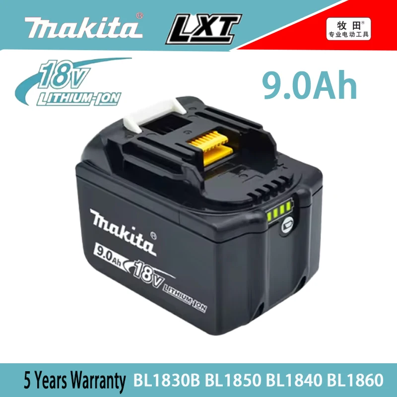 100% original new Makita 18V 5.0Ah/6Ah/9Ah rechargeable battery and charger, suitable for Makita BL1830 BL1830B BL1840 BL1840B B