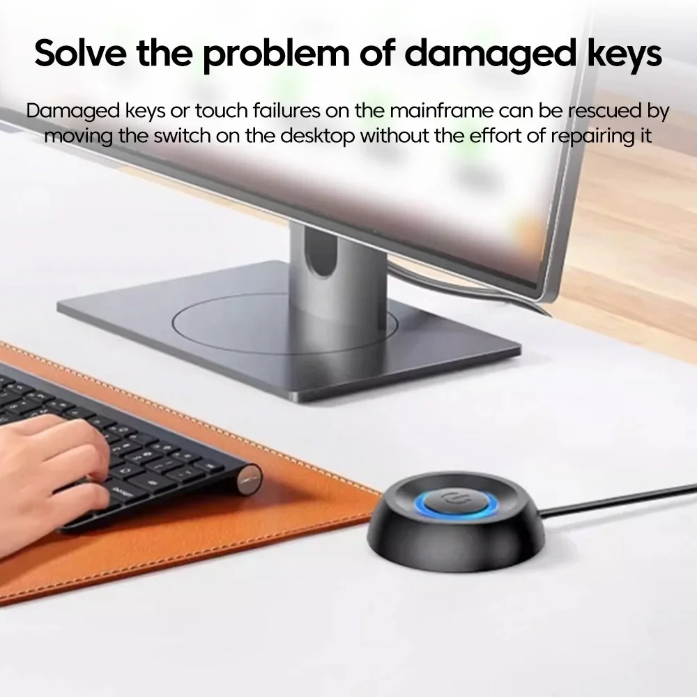1.8M Desktop Power Switch Colorful LED External Motherboard On Off Start Button Extension Cable Host Power Reset Wire For Home