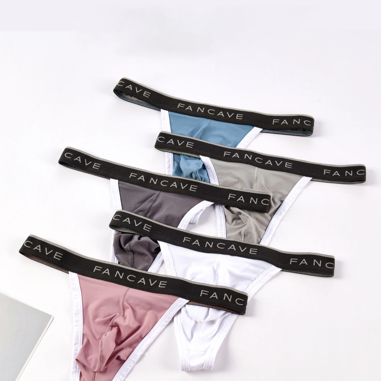 3PCS/lot Men Underwear Fashion Sexy T-Back G-string Thong Breathable Seamless Underpants Ice Silk U Pouch Mens Panties Tanga