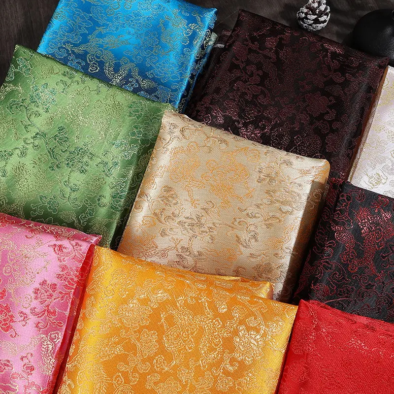 Dragon Pattern Brocade Jacquard Fabric By Meters for Clothes Decoration Costumes Handicraft Diy Sewing Needlework Cloth Green