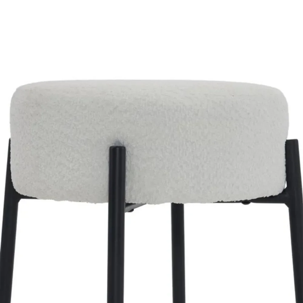 

30" Tall, Round High Bar Stools, Set of 2 - Contemporary upholstered dining stools for kitchens, coffee shops and bar stores