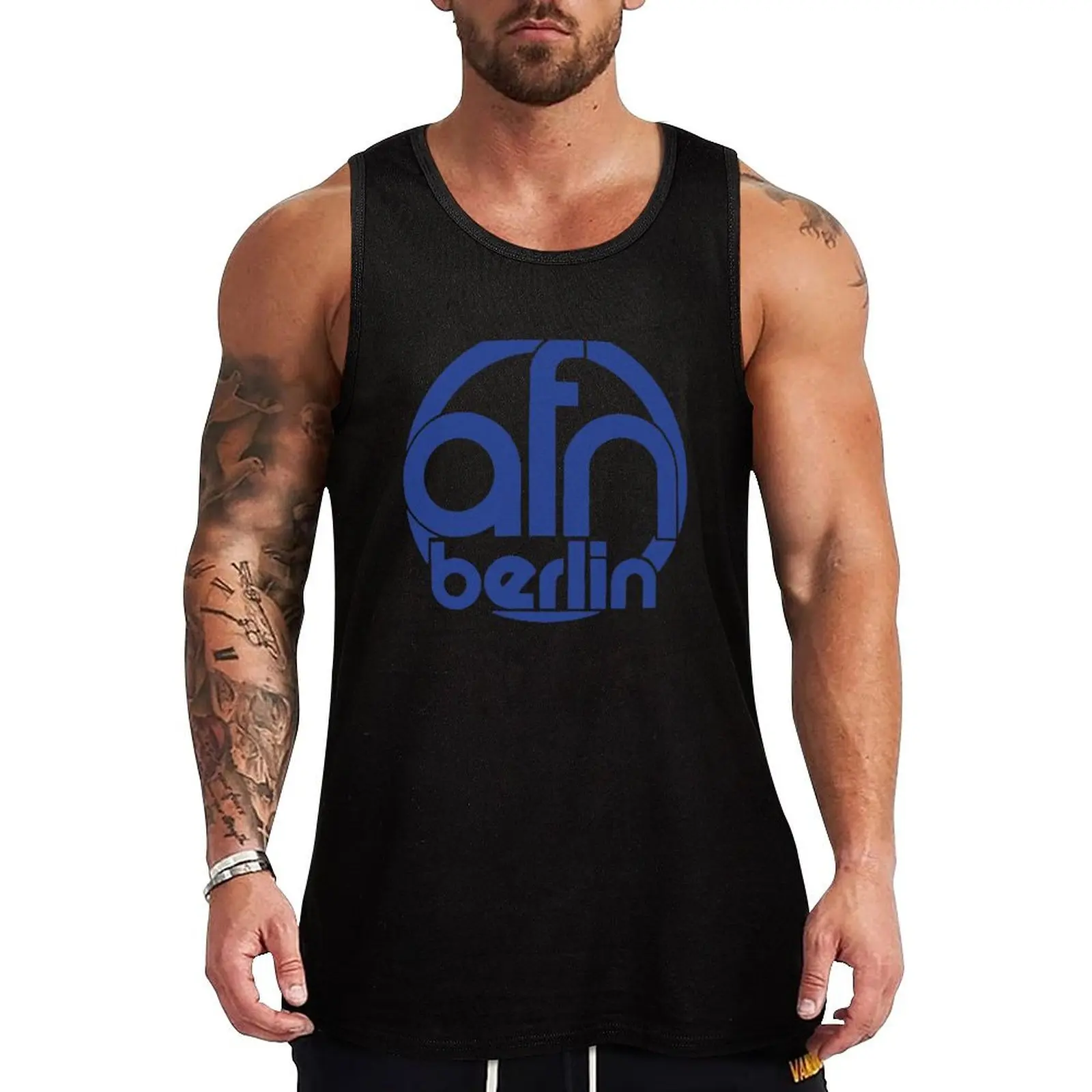 afn berlin logo Tank Top sports t-shirts for men gym t shirt men bodybuilding men quick-drying t-shirt