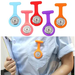 2023 New Small And Exquisite Silicone Pocket Watch With Brooch Fixed Watch Strap And Free Battery Nurse Pocket Watch Reloj Mujer