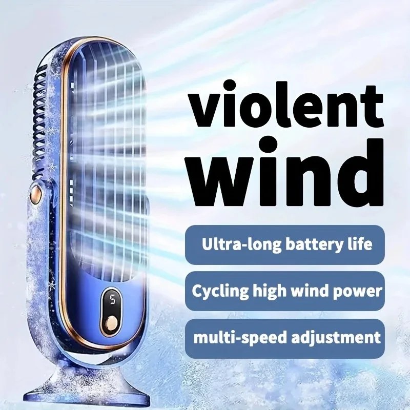 New Upgraded Large Battery Dual Motor Portable Fashion Desk Fan, Office, Travel, Camping, Outdoor RV Portable USB Fan image 5