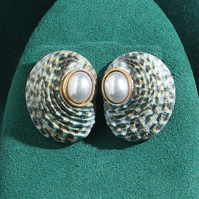 

Vintage Sea Shell Earrings Woman Pearl Summer Jewelry Beach For Woman Accessories Girls Birthday Gift 2025 New Arrival Trends
