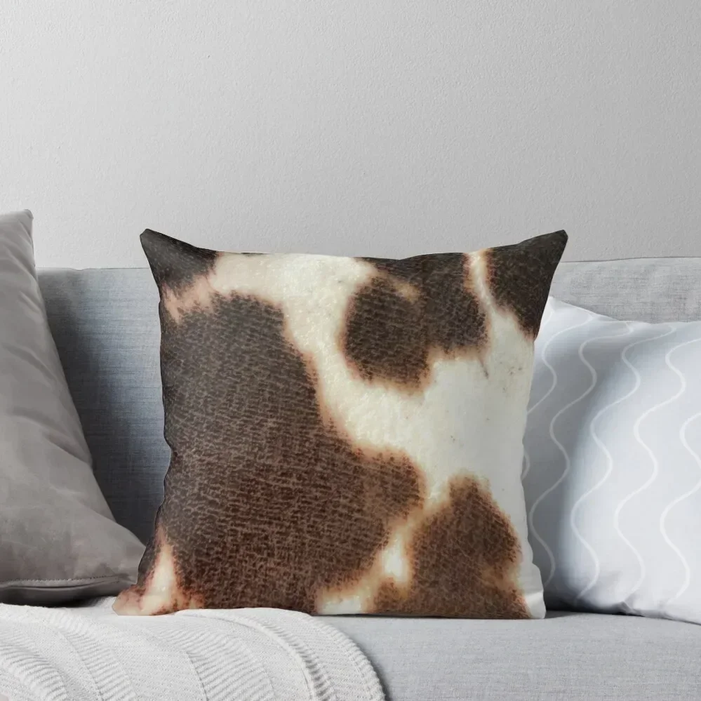 

Brown and White Cowhide Print Throw Pillow pillow cover luxury christmas cushions covers Cushions For Children pillow