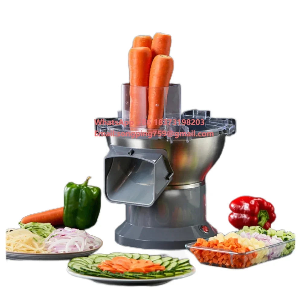 

Commercial Electric Vegetable Slicer Chopper New Potato Cutter Onion Holder Slicing Function Fruits Foods Processing Machine