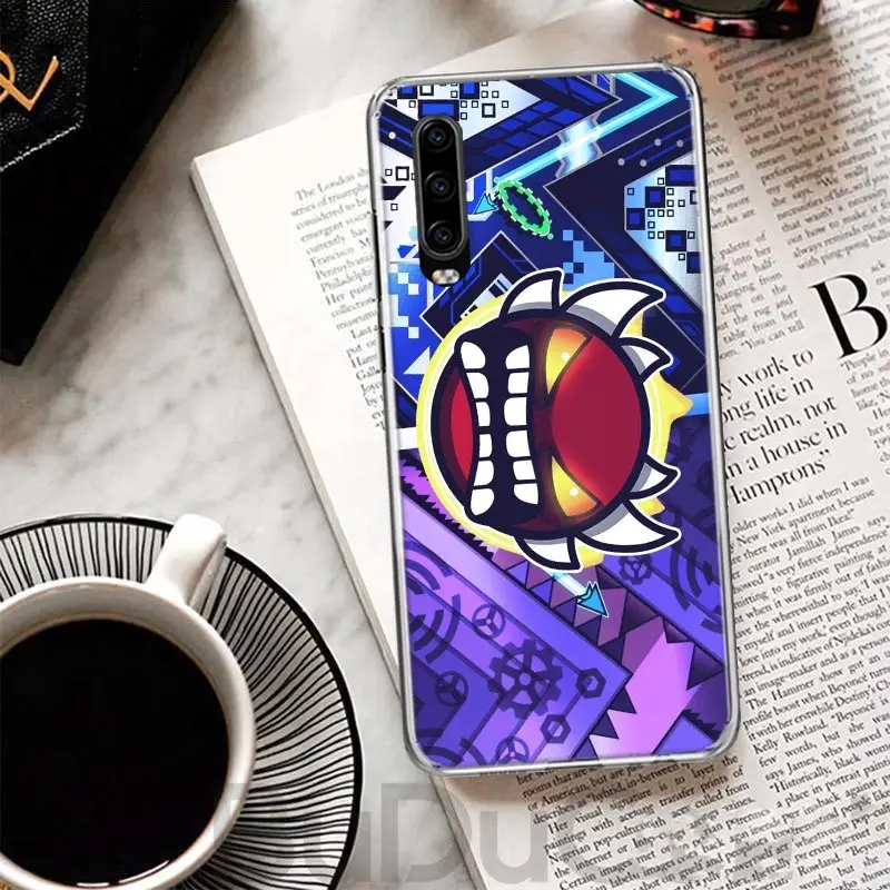 Geometry Dash Game Cover For Huawei P30 P40 P10 P20 Lite Phone Case Mate 20 10 Pro Y5 Y6 Y7 Y9S Print Customized Coque Fundas