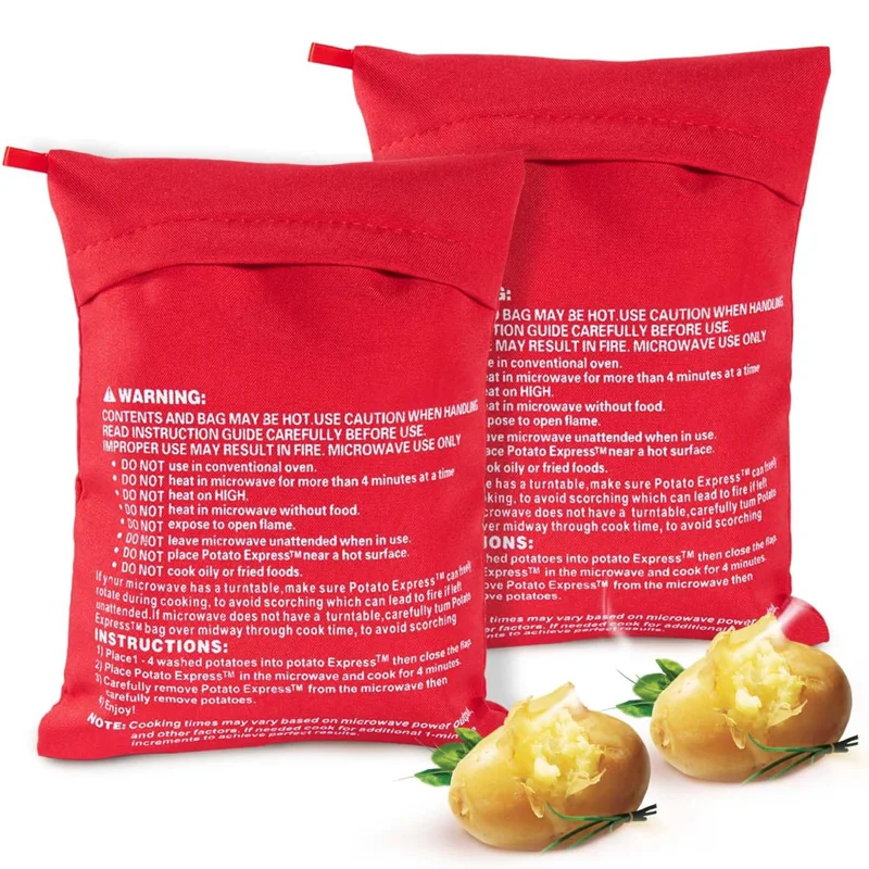 

1/2/3pcs Microwave Potato Bag Reusable Express Microwave Potato Cooker Bag Multifunctional Kitchen Cooking 4 Minutes Cooker