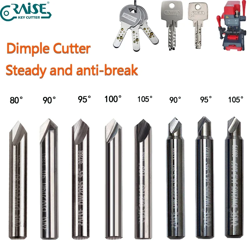 Carbide Dimple Cutter 90° 95° 100° milling cutter for Vertical Key cutting Machine to duplicate key Locksmith Tools