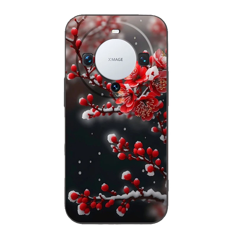 Plum Blossom Phone Case Cover for Huawei Mate 60 Pro P50 P40 P30 P20 P10 P Smart Y6 Y7 Y9 Plus Silicone Fundas Shell Capas Bags