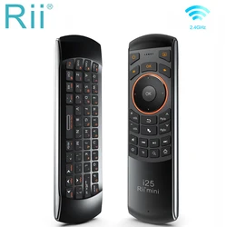 Rii-ミニi25ワイヤレスキーボード,Lii/re/ar/fr,リモコン,プログラム可能なキー付き,スマートTV,Android,TVボックス,火災用