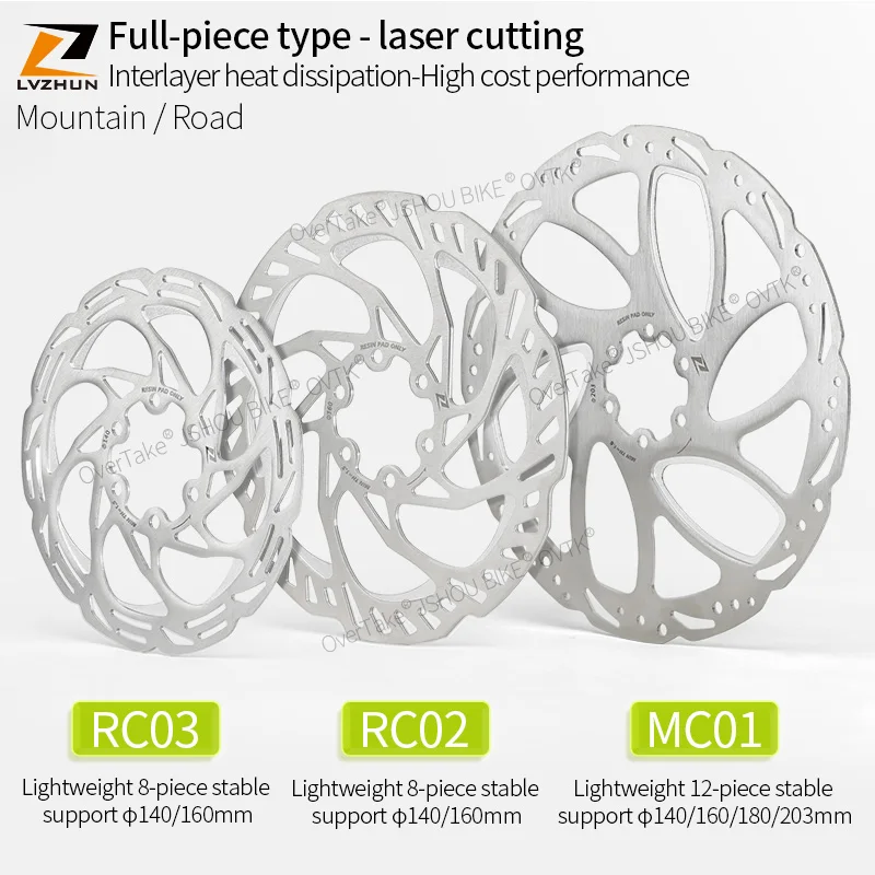 

LVZHUN BIKE bike brake discs 140/160/180/203mm Three-layer heat dissipation Ultra-light for Shimano SRAM FORGWAKE bike parts