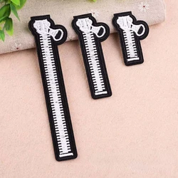 3/6 Pcs Zipper Embroidered Patch Iron on Sewing Applique Cute Patch Fabric Clothes Shoes Bag DIY Decoration