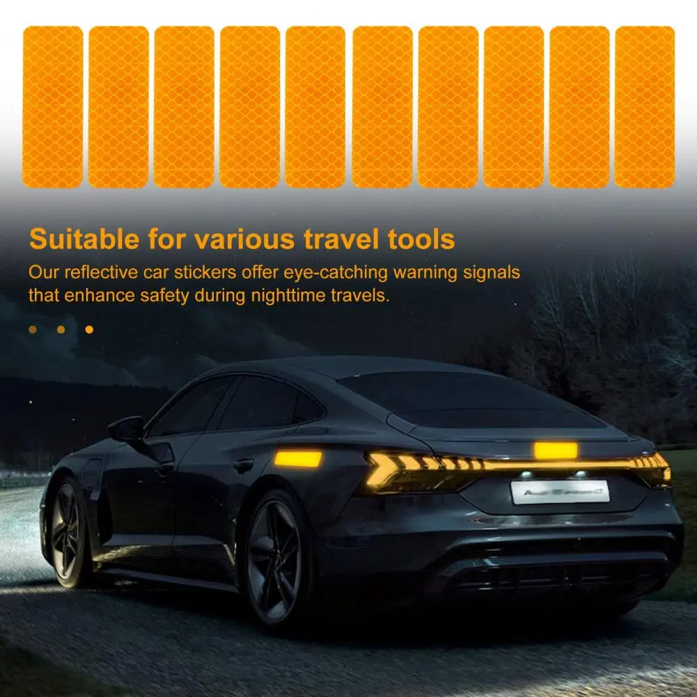 Sunproof Vehicle Stickers High Visibility Reflective Car Stickers for Night Safety Waterproof Uv Resistant Self for Vehicles