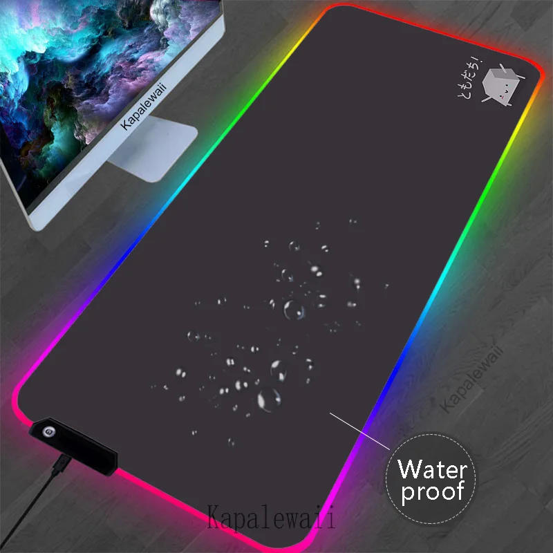 Alfombrilla de ratón luminosa con interruptor LED para Gamer, RGB grande alfombrilla de ratón, alfombrillas de escritorio impermeables, alfombrilla de teclado para juegos de ordenador, 900x400