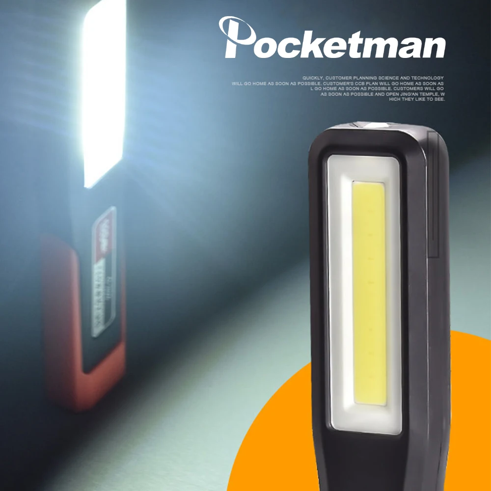 Potente luz LED de trabajo COB, lámpara mecánica para garaje de coche, linterna recargable por USB, linterna magnética, luz de emergencia, luz de