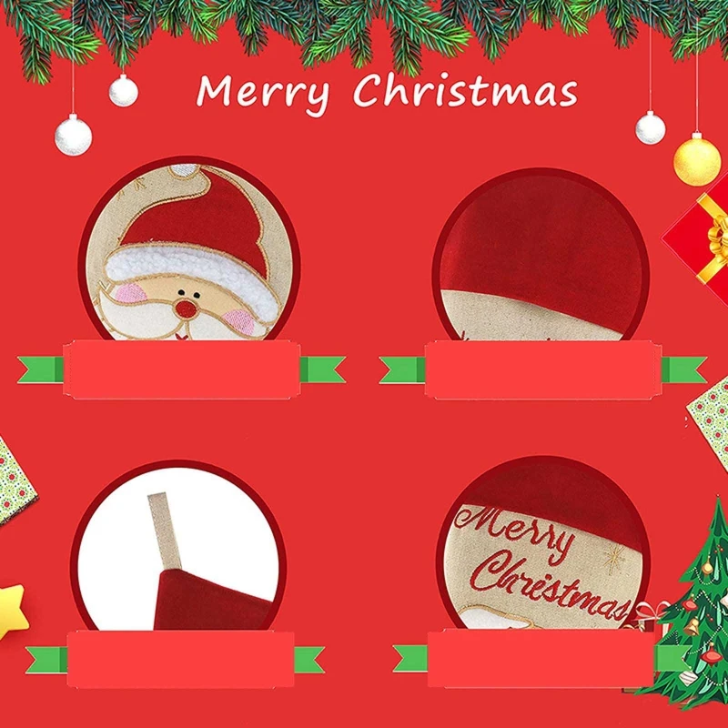 大きなクリスマスストッキング赤と白の暖炉ハンギングストッキングホリデーデコレーションストッキングクリスマスパーティー用品