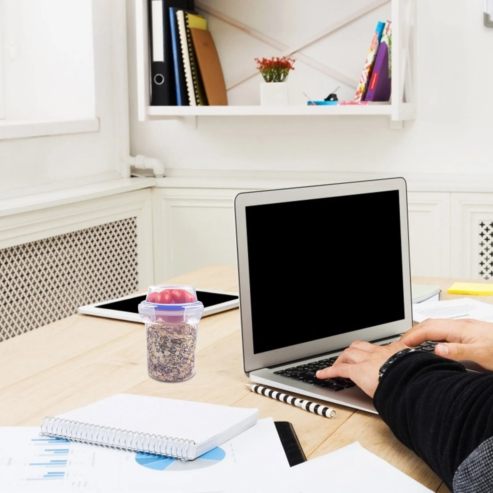 

2Pcs Overnight Oats Jars with Spoon Airtight Cereal Containers Portable Breakfast Cups for Travel Gym School Salad Prep Bpa-Free