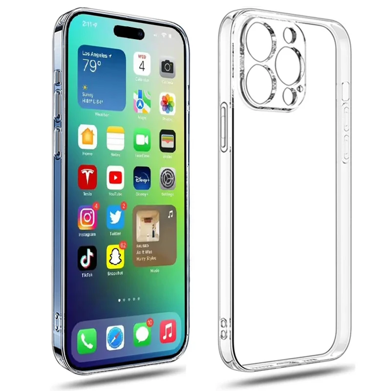 Clear Phone Case For iPhone 15 14 12 11 13 Pro Max Case Silicone Soft Cover on iPhone 13 Mini X XS Max 8 7 14 Plus SE Back Cover